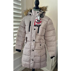 Canada Weather Gear Long Puffer Jacket - color Sand - Small
